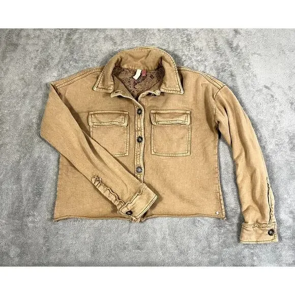 Pilcro Anthropologie Women's XS Button Layer Top Shacket Barn - Picture 1 of 10